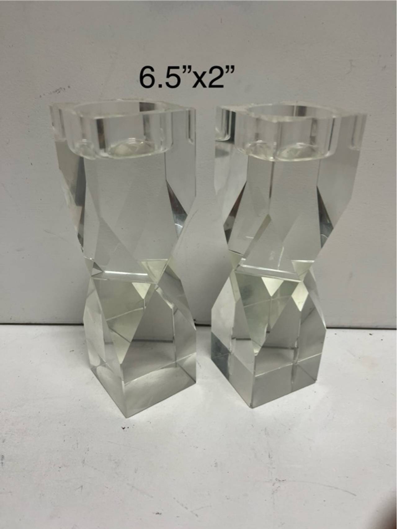 Aixita Clear Crystal Tealight Candle Holder Set (2 pcs)