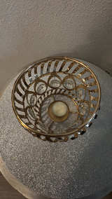 Gold Crystal Beaded Candle Holders - Image 2