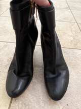 Michael Kors Black Leather Gold Hardware Ankle Boots - Size 7 - Image 5