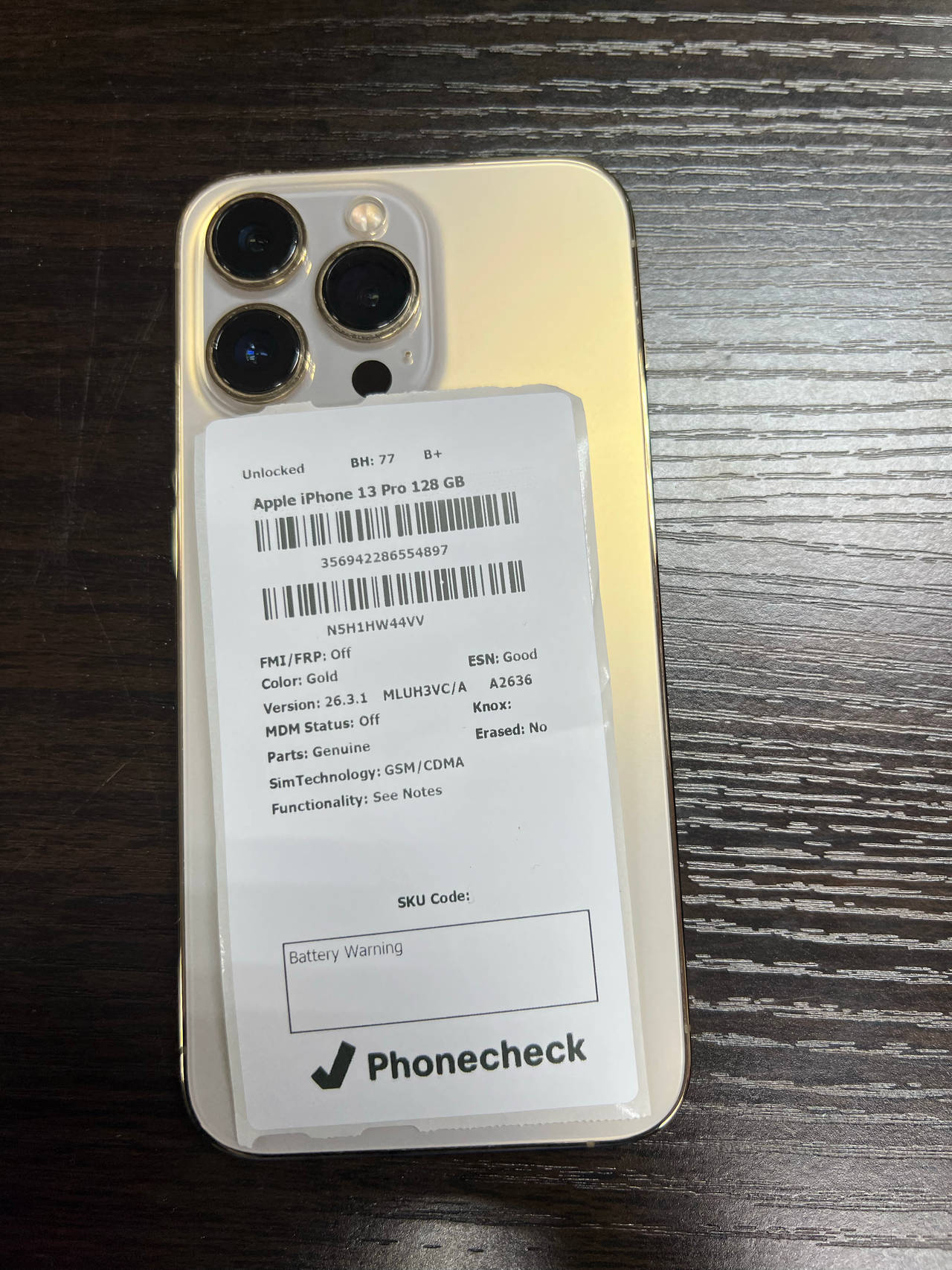 Apple iPhone 13 Pro 128GB Gold Unlocked