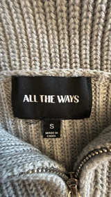All the Ways Cropped Quarter Zip Sweater Grey: S - Image 2