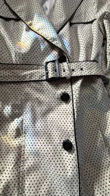 White House Black Market Polka Dot Trench Coat: Med - Image 4