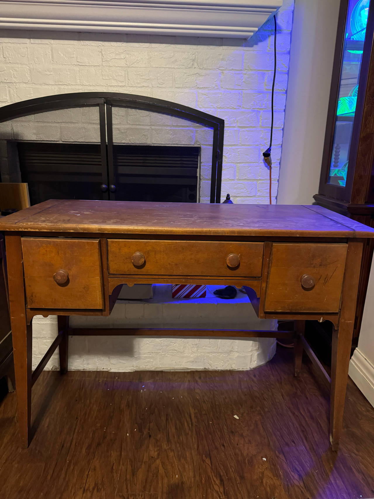 Vintage Wooden Writing Desk with 3 Drawers