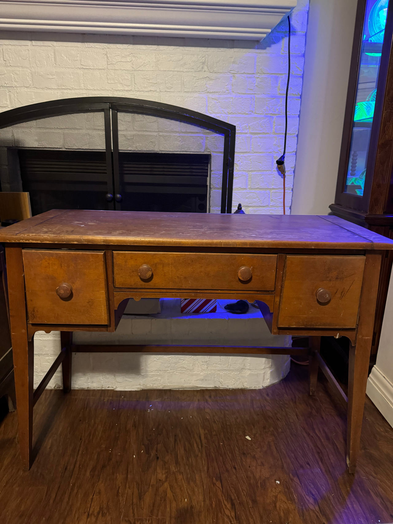 Vintage Wooden Writing Desk with 3 Drawers
