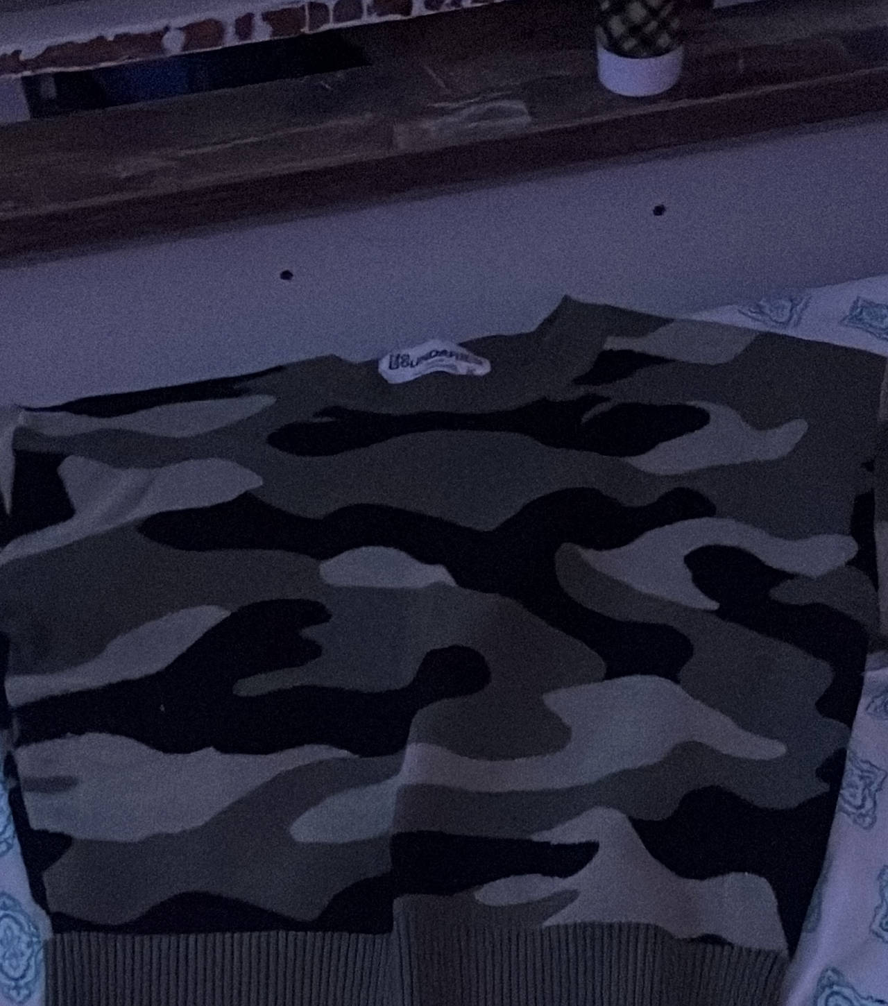 No Boundaries Camo Knit Sweater