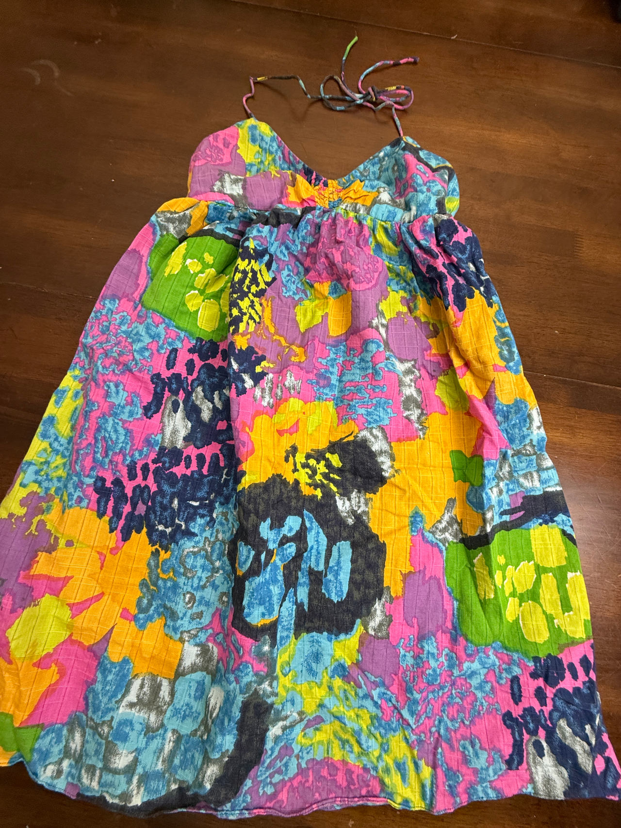 Tibi New York Abstract Print Halter Dress 2