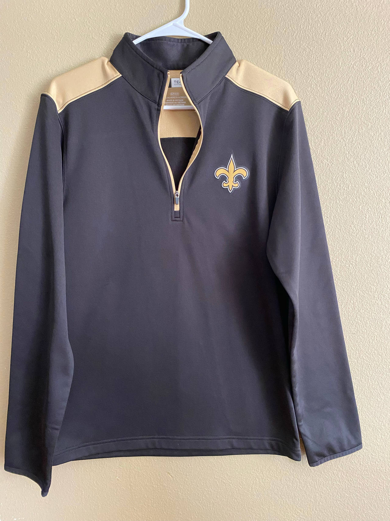 Small NFL Team Apparel New Orleans Saints Quarter-Zip Pullover