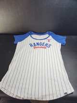 New Era Texas Rangers Women's Pinstripe Raglan T-Shirt - Image 2