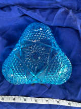 Blue Pressed Glass Relish Dish - Image 1