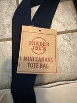 Trader Joe's Mini Canvas Tote Bag Navy Blue Limited Edition - Image 2