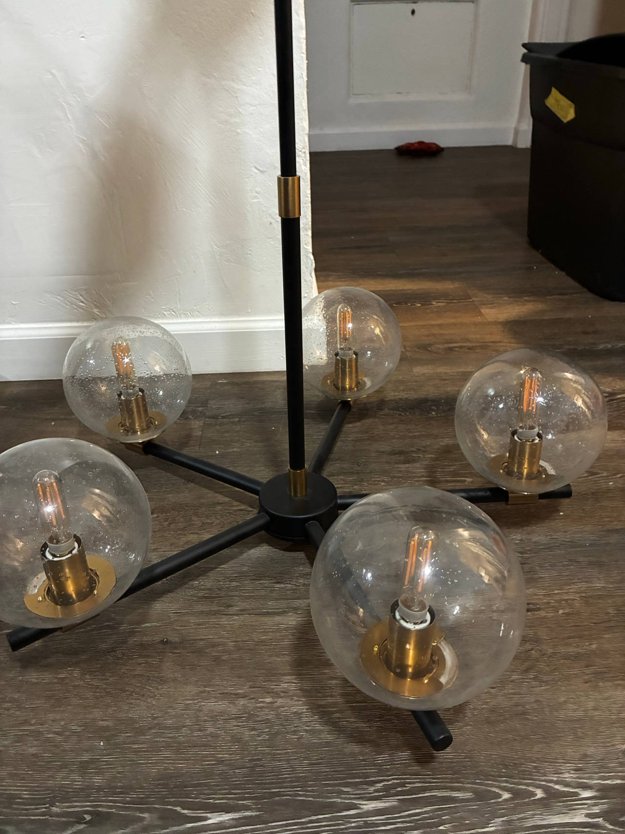 West Elm Staggered Glass 5-Light Chandelier