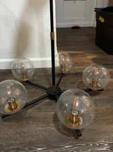 West Elm Staggered Glass 5-Light Chandelier - Image 1