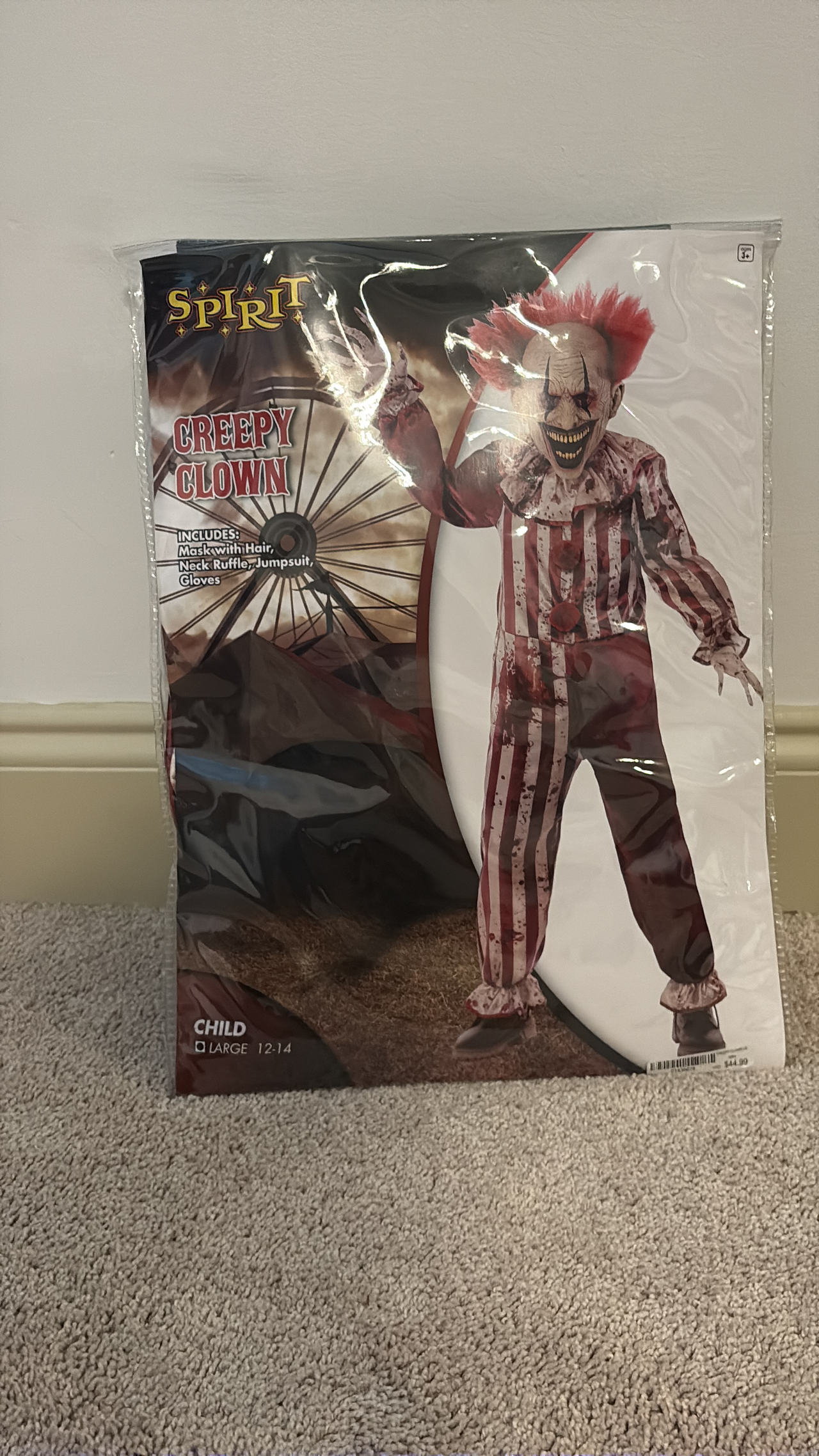 Spirit Halloween Creepy Clown Costume