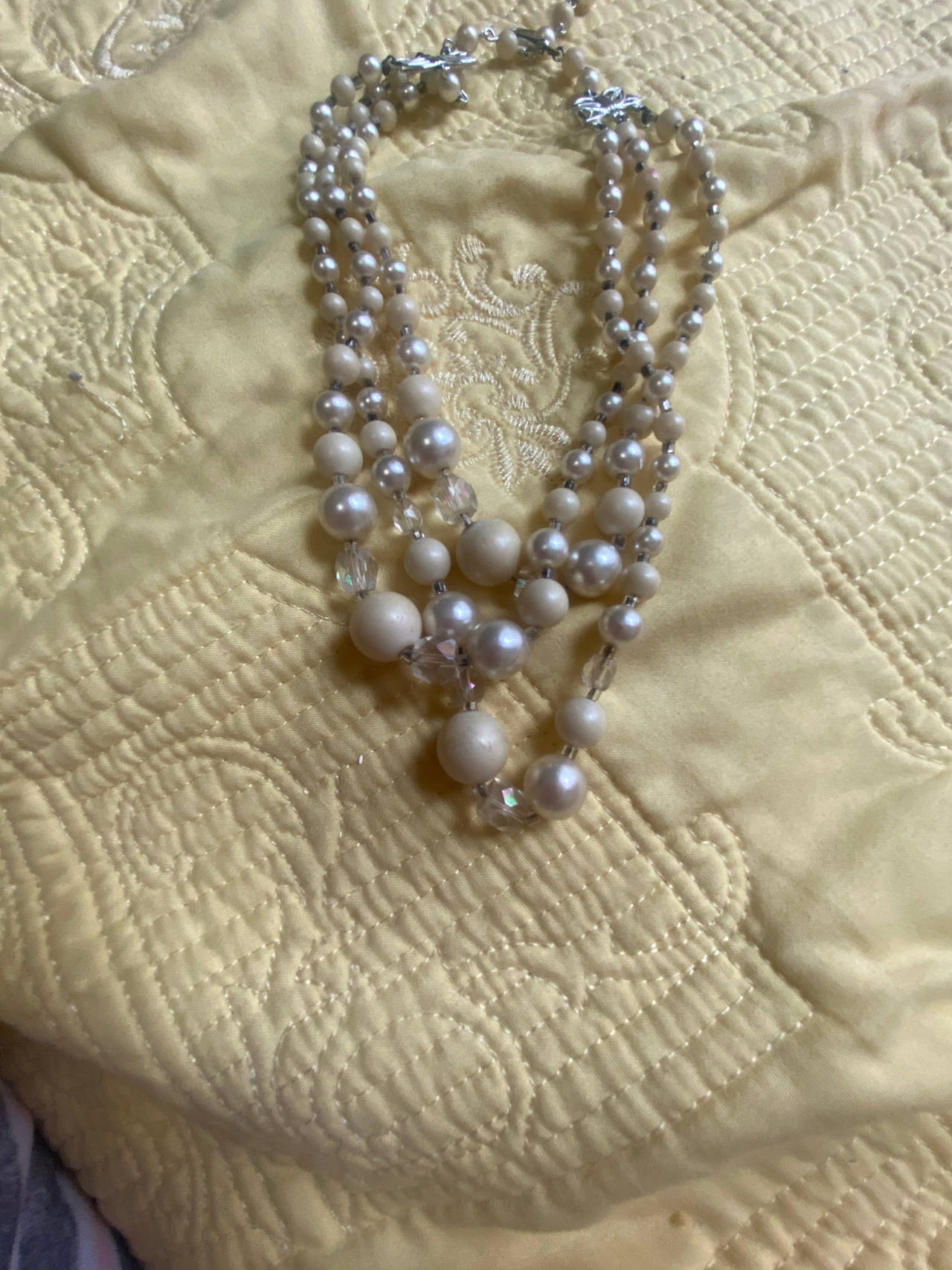 Vintage Faux Pearl Multi-Strand Necklace