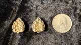 Vintage Gold Tone Filigree Leaf Clip-On Earrings - Image 4