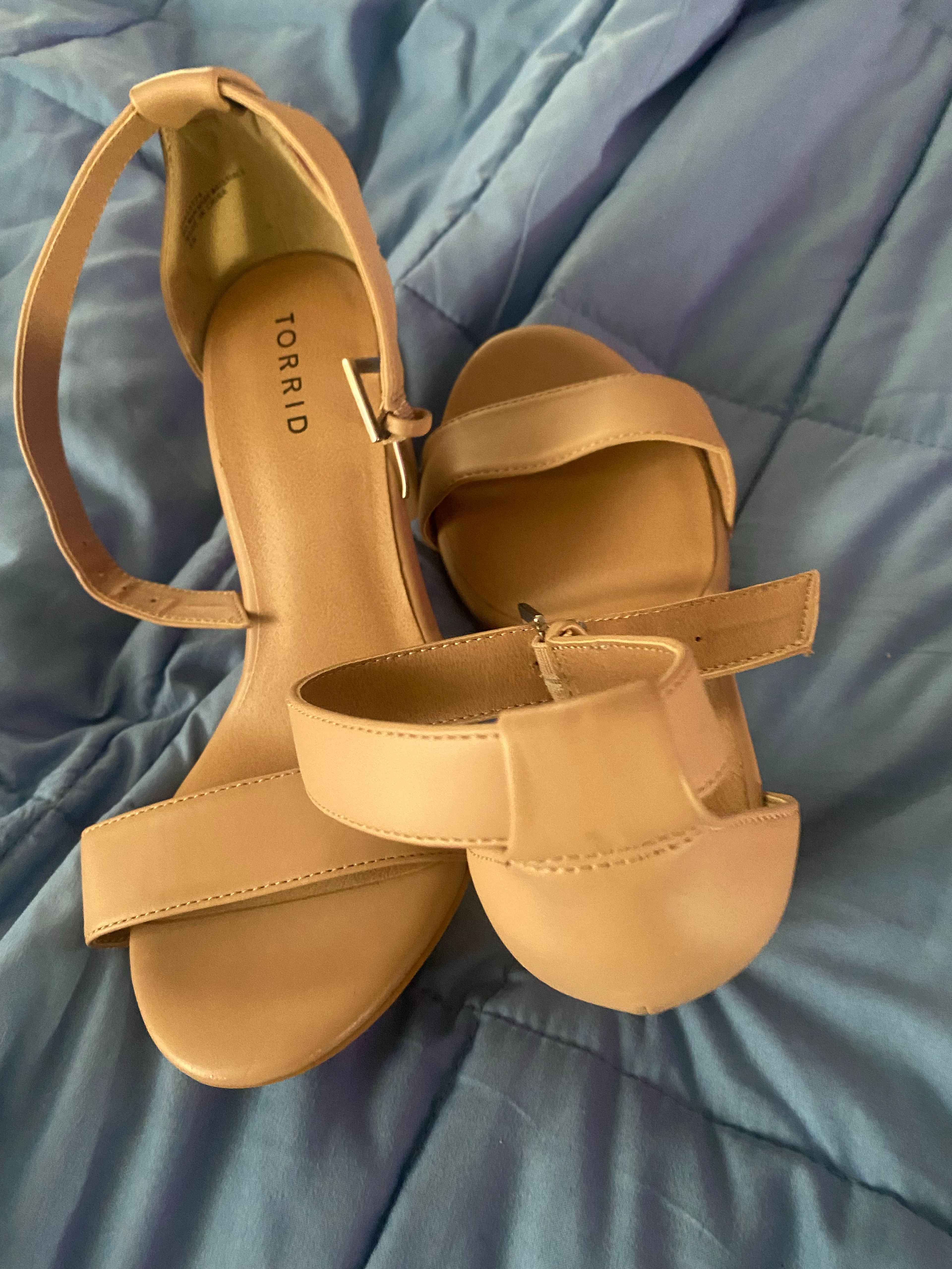Torrid Nude Block Heel Sandals size 9