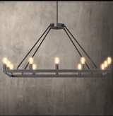 Restoration Hardware Guild Iron Rectangular Chandelier - Image 1