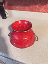 Red Enamel Vintage Colander - Image 3