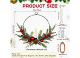 Christmas Wreaths,2Pack 16 Inch Christmas Door Wreaths with LED Taper Candles - Image 3