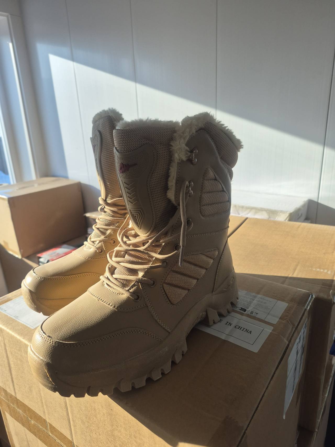 Men's Fur Lined Tactical Snow Boots