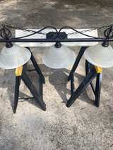 3-Light Island Chandelier with Alabaster Glass Shades - Image 2