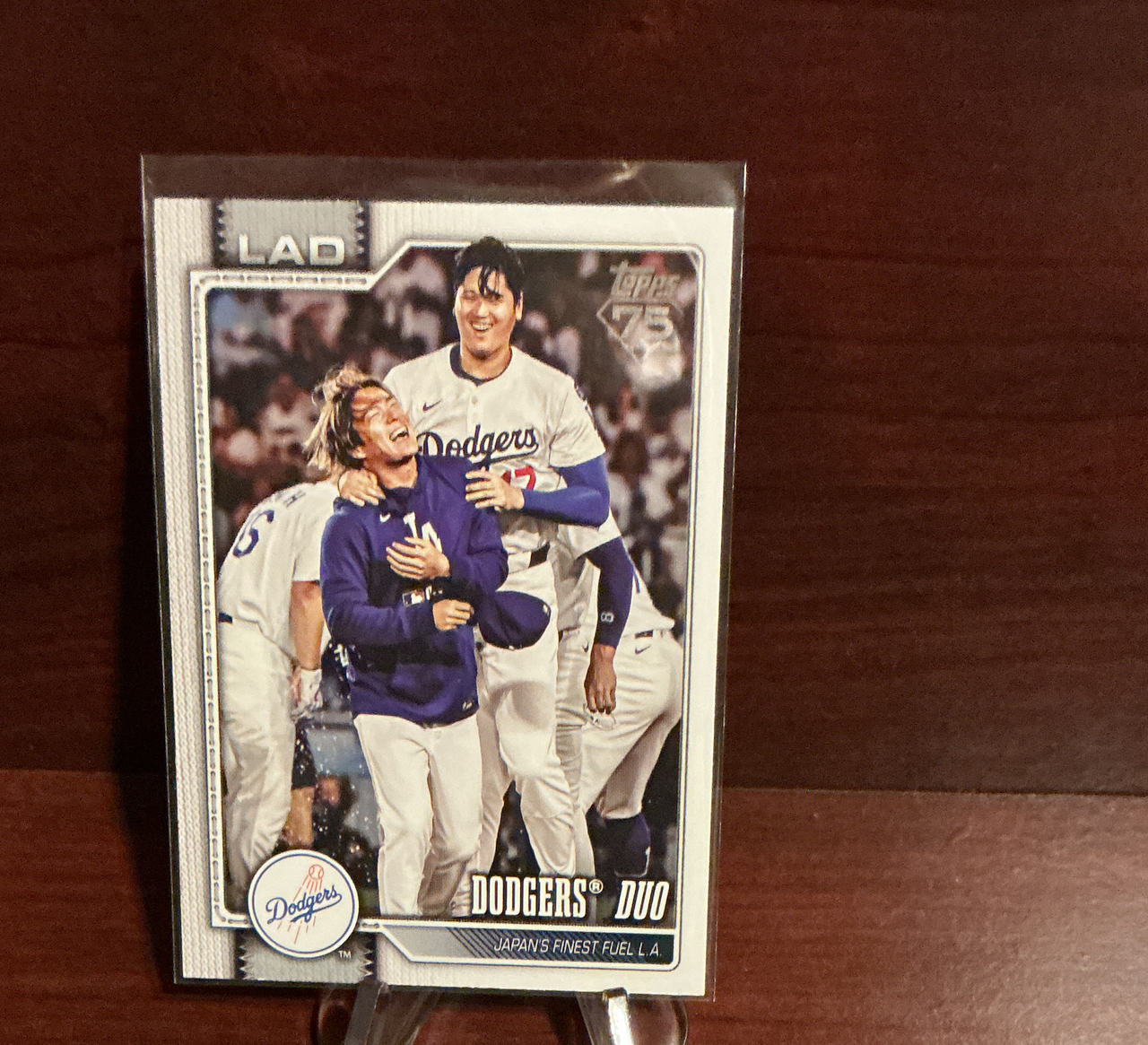 2024 Topps Series 2 Shohei Ohtani Dodgers Duo #401 with Topps 75th Anniversary Stamp