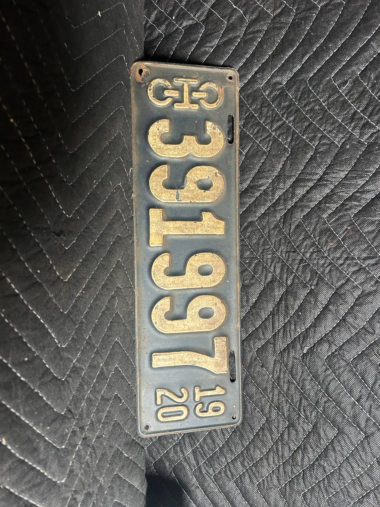 1920 Ohio License Plate
