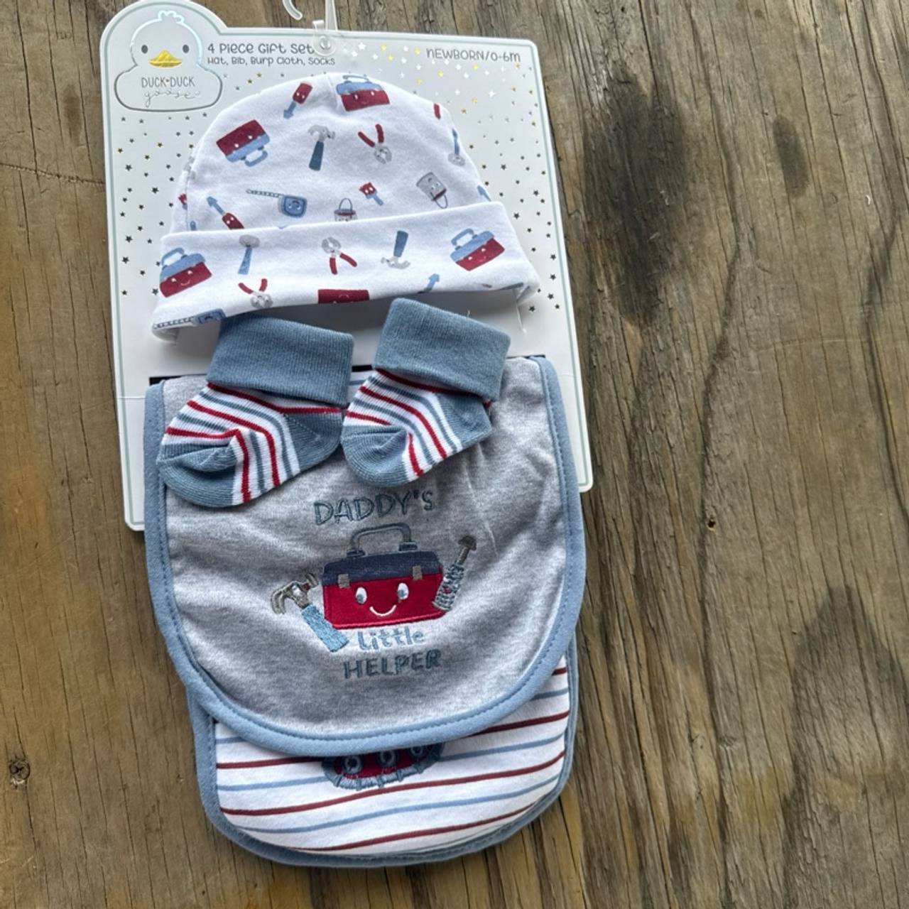 Duck Duck Goose Baby Bib & Sock Set