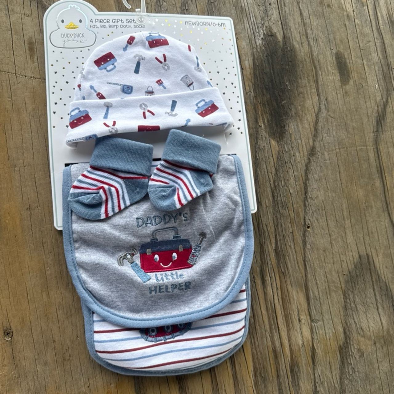 Duck Duck Goose Baby Bib & Sock Set