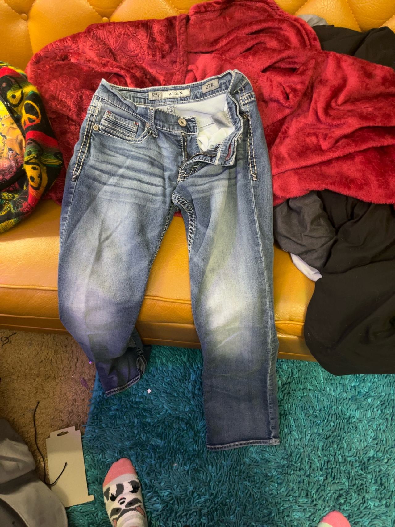 BKE Denim Aiden Straight Stretch Jeans Blue