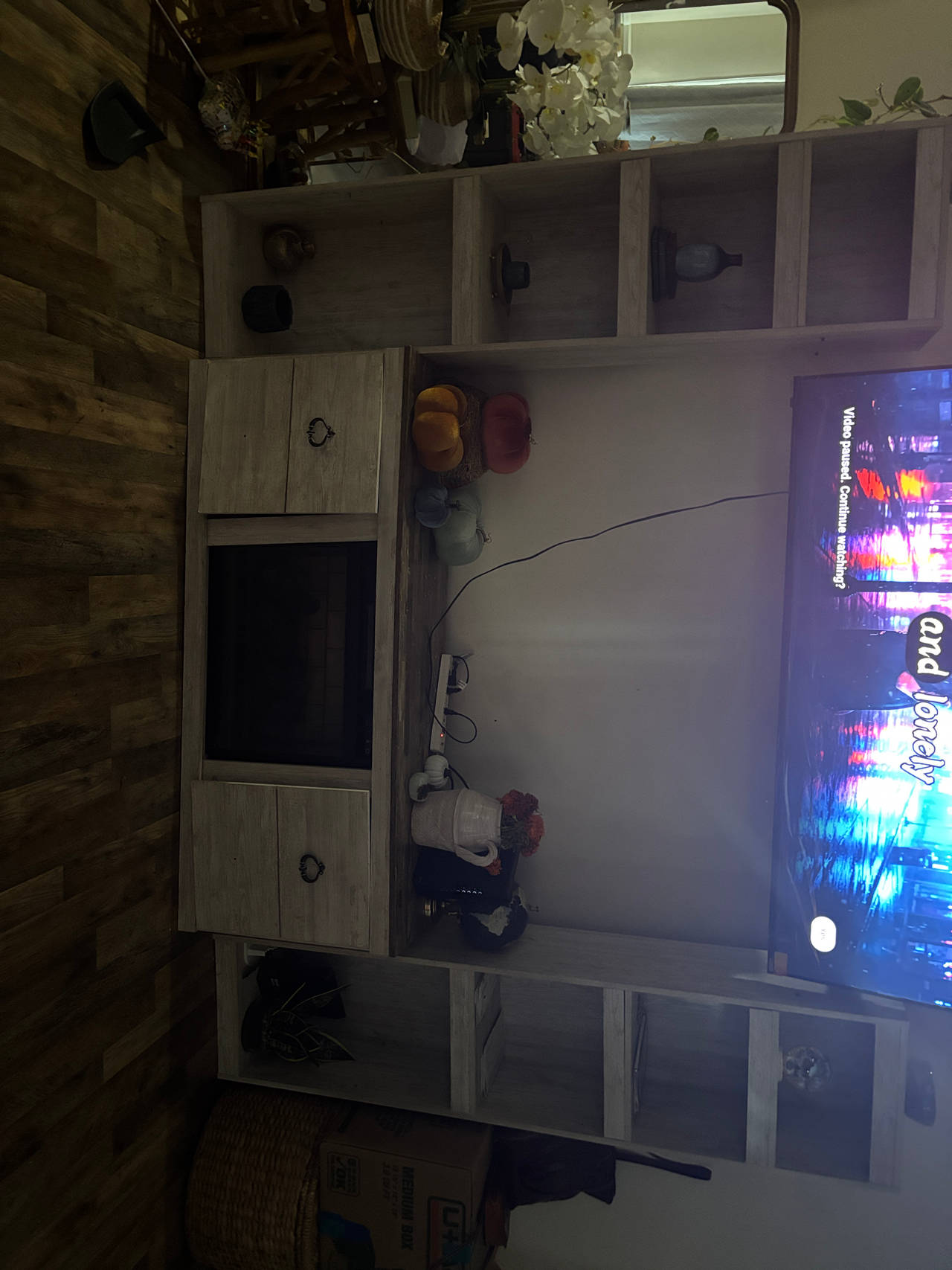 Rustic Entertainment Center with Electric Fireplace