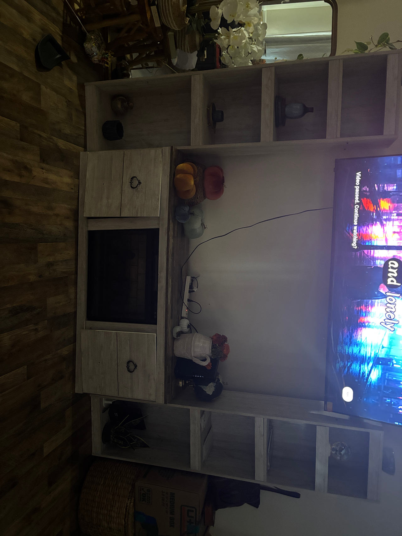 Rustic Entertainment Center with Electric Fireplace