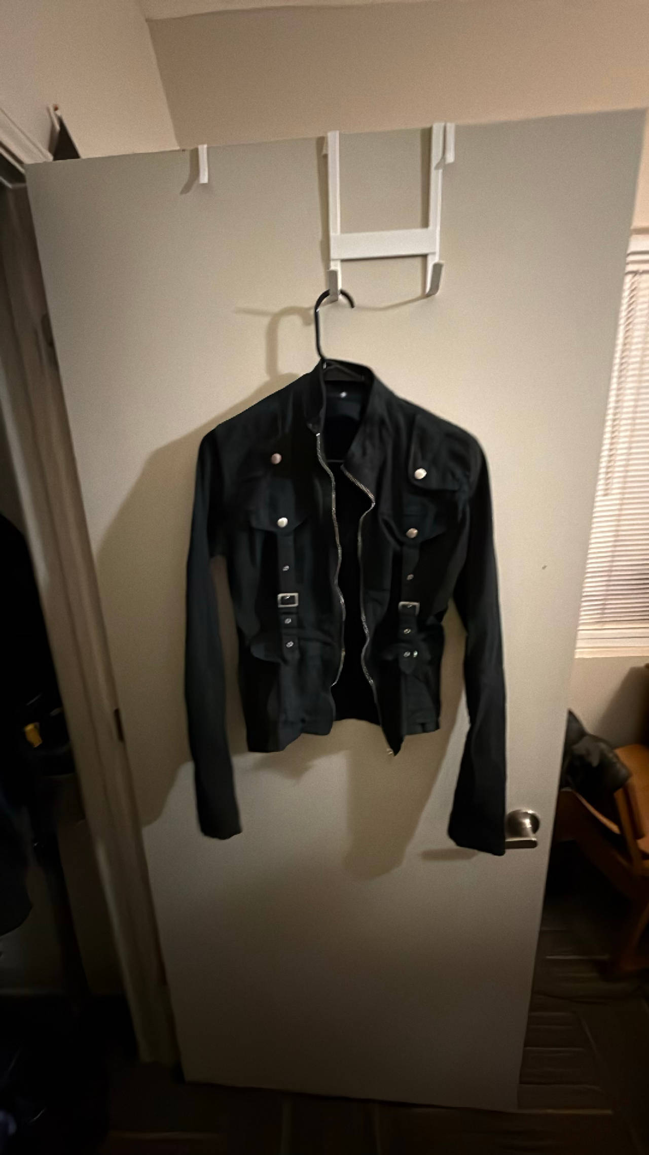 black military-style jacket