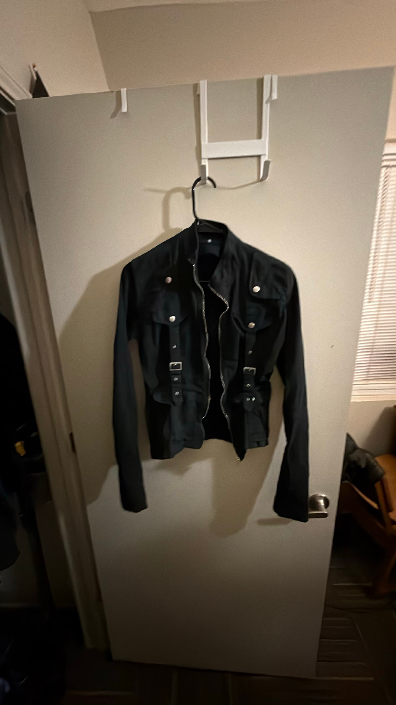 black military-style jacket