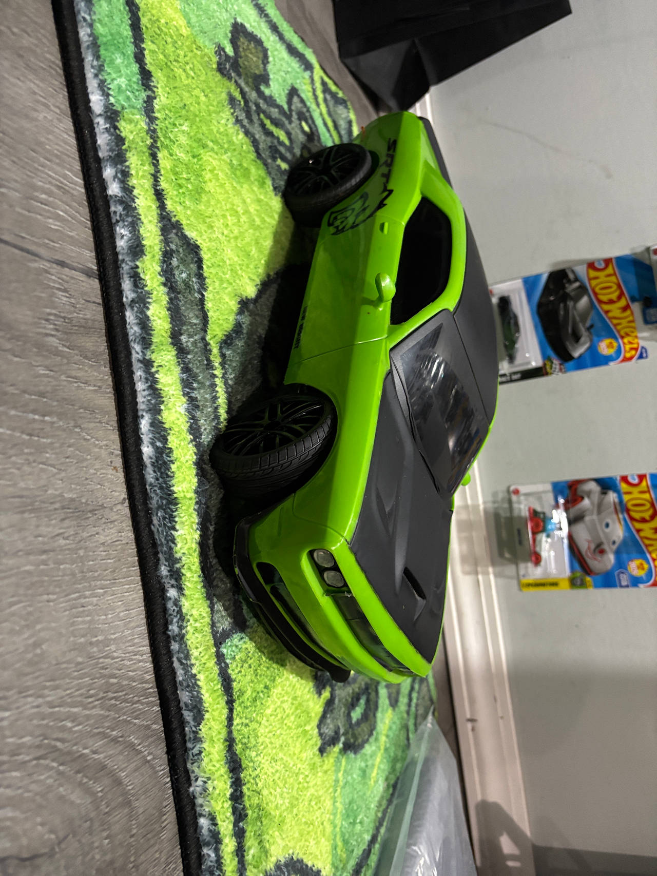 new bright lime green dodge Challenger SRT Hellcat RC car