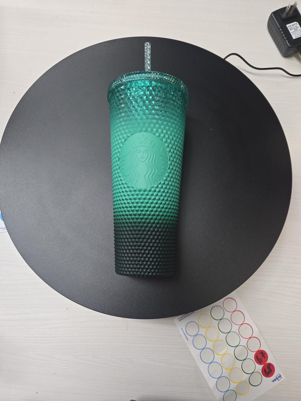 Starbucks Teal Ombre Studded Tumbler 24oz