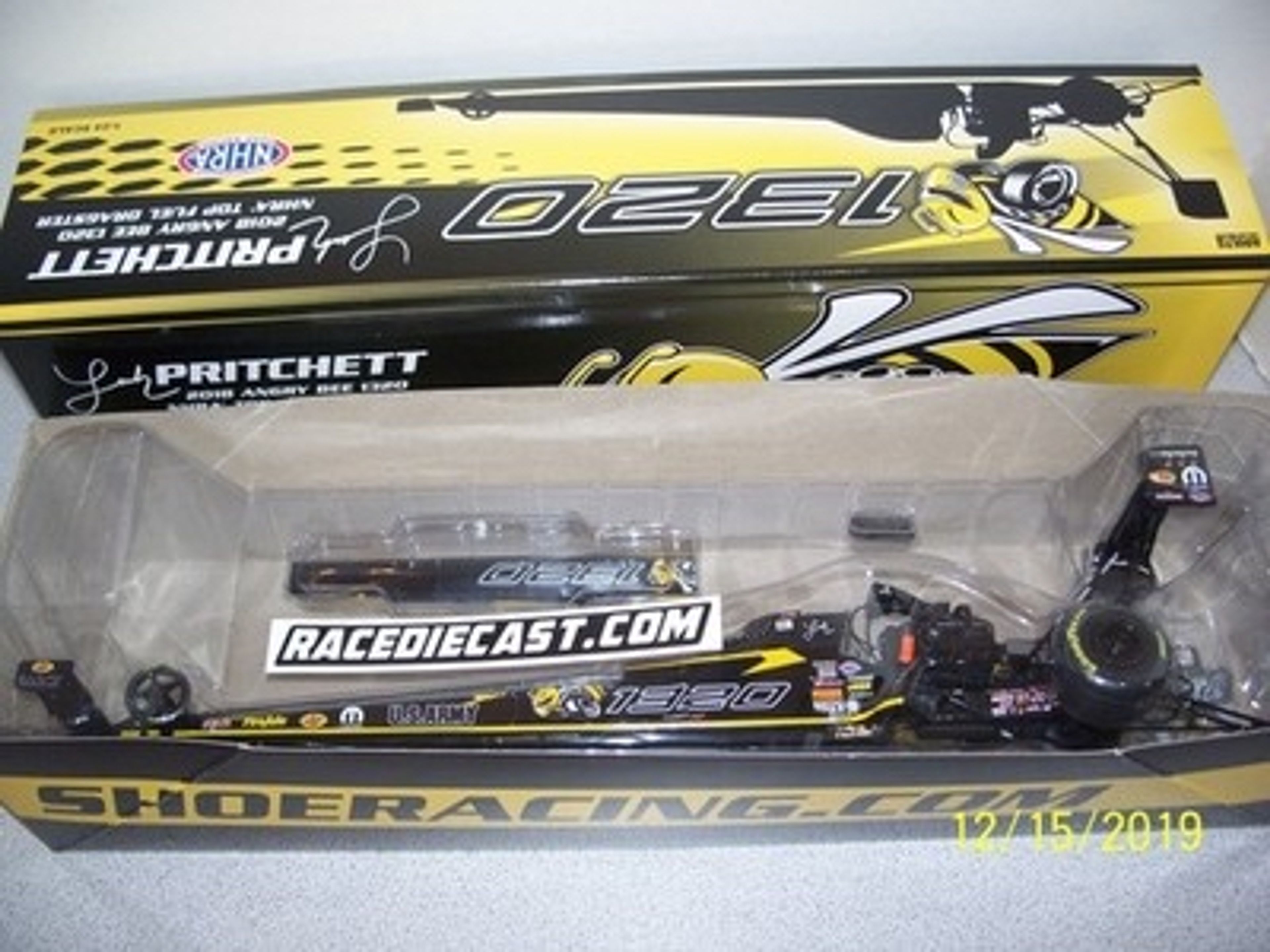 Auto World Leah Pritchett 2018 Angry Bee 1320 Top Fuel Dragster 1/24 Scale Diecast