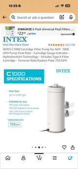 Intex C1000 Cartridge Filter Pump for Above Ground Pools - Image 2