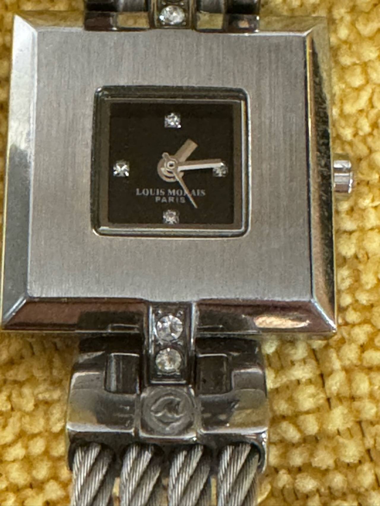 Louis Pion Rhinestone Bezel Silver Tone Women's Quartz Watch
