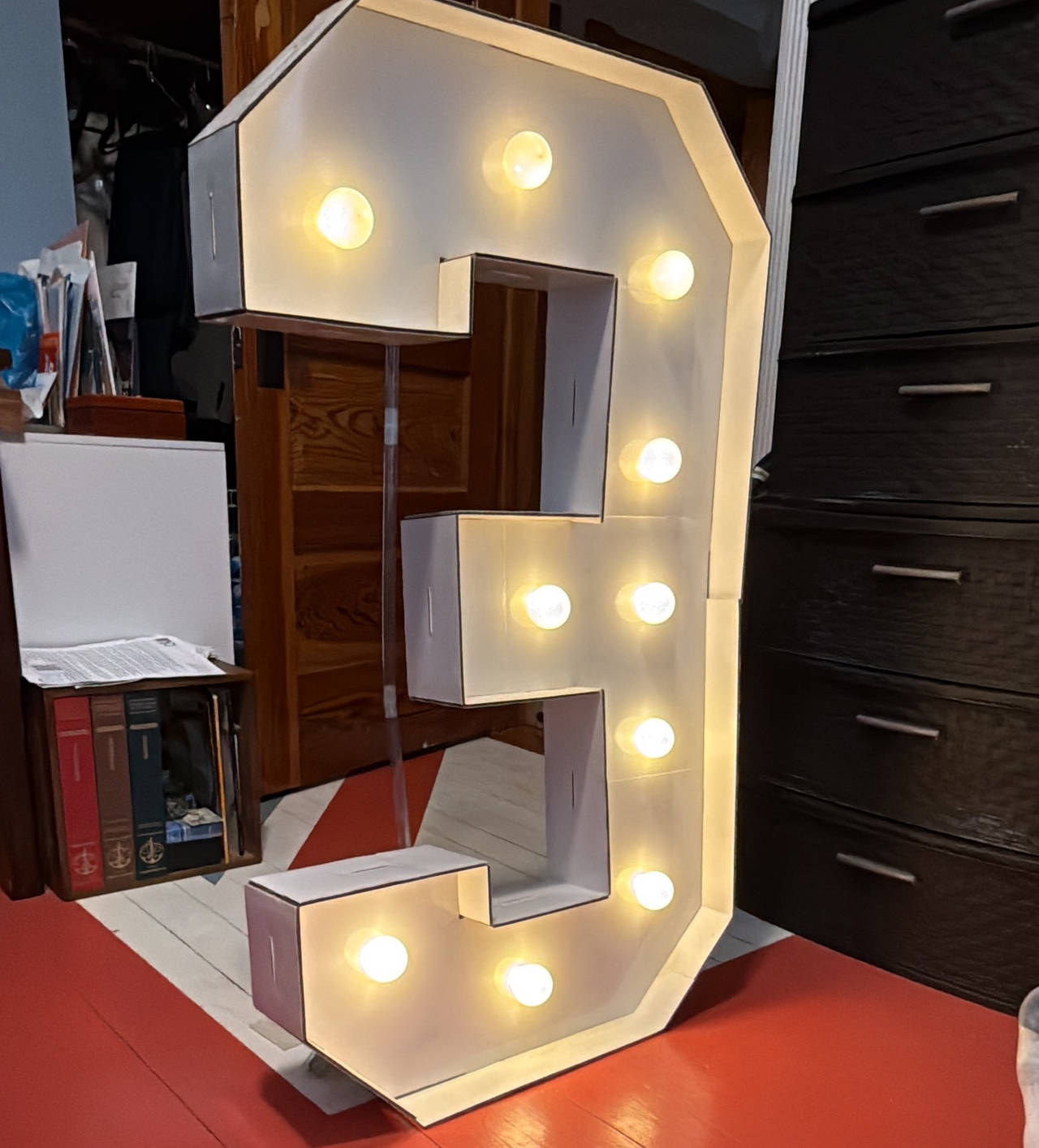 3ft Marquee Light Up Number 3