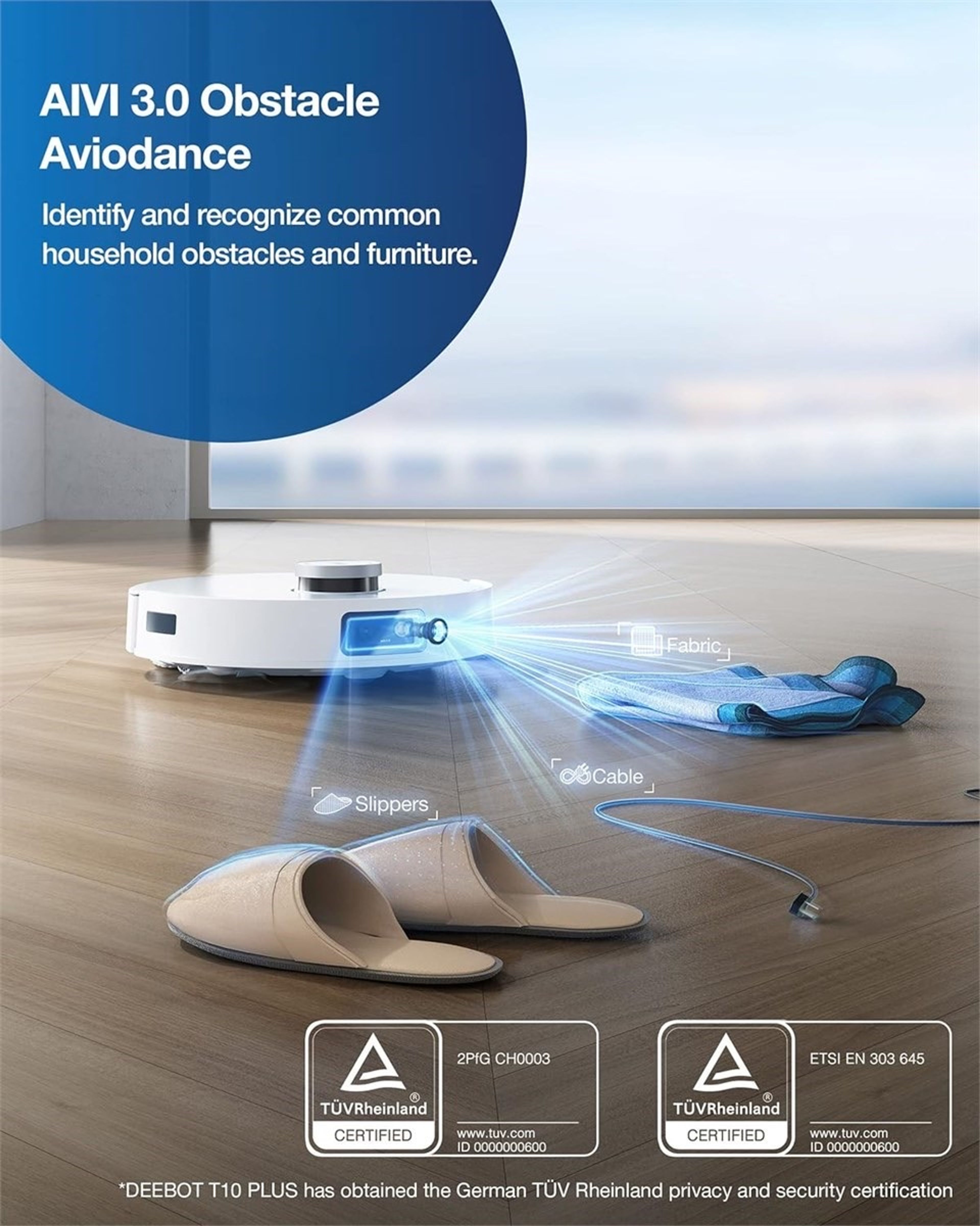 ECOVACS DEEBOT T10 Plus White Robot Vacuum & Mop - Image 7