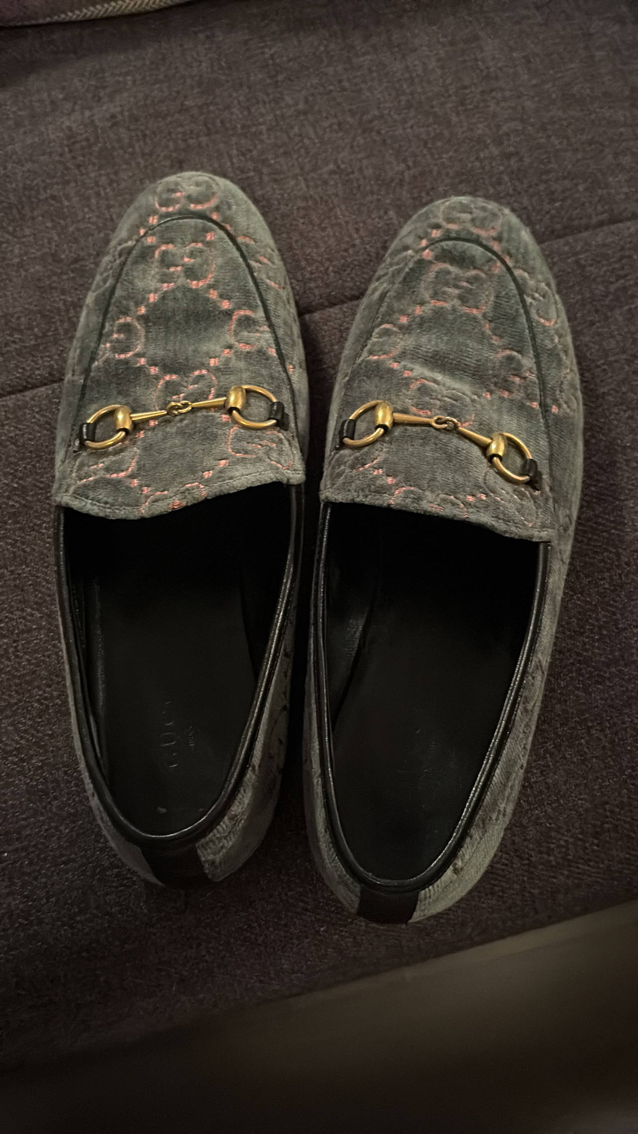Gucci Jordaan GG Velvet Loafers
