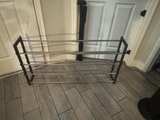 Simplify Dark Wood and Metal 4-Tier Expandable Shoe Rack - Image 2