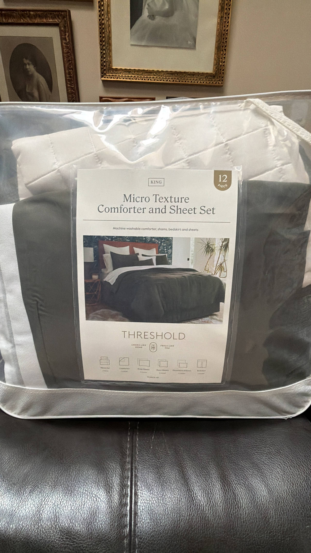 Threshold 12pc King Micro Texture Comforter and Sheet Set