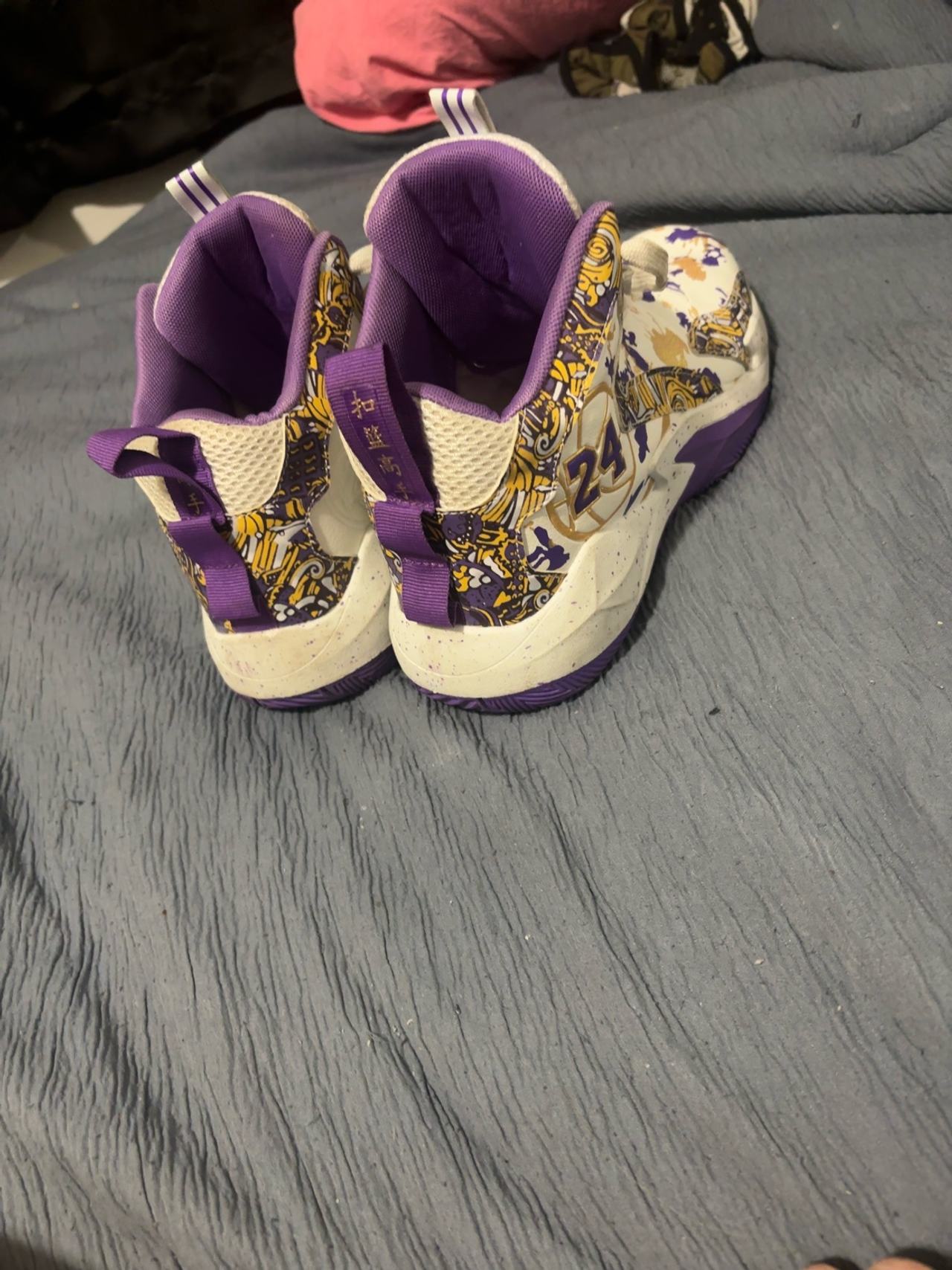 Generic High-Top Basketball Shoes White/Purple