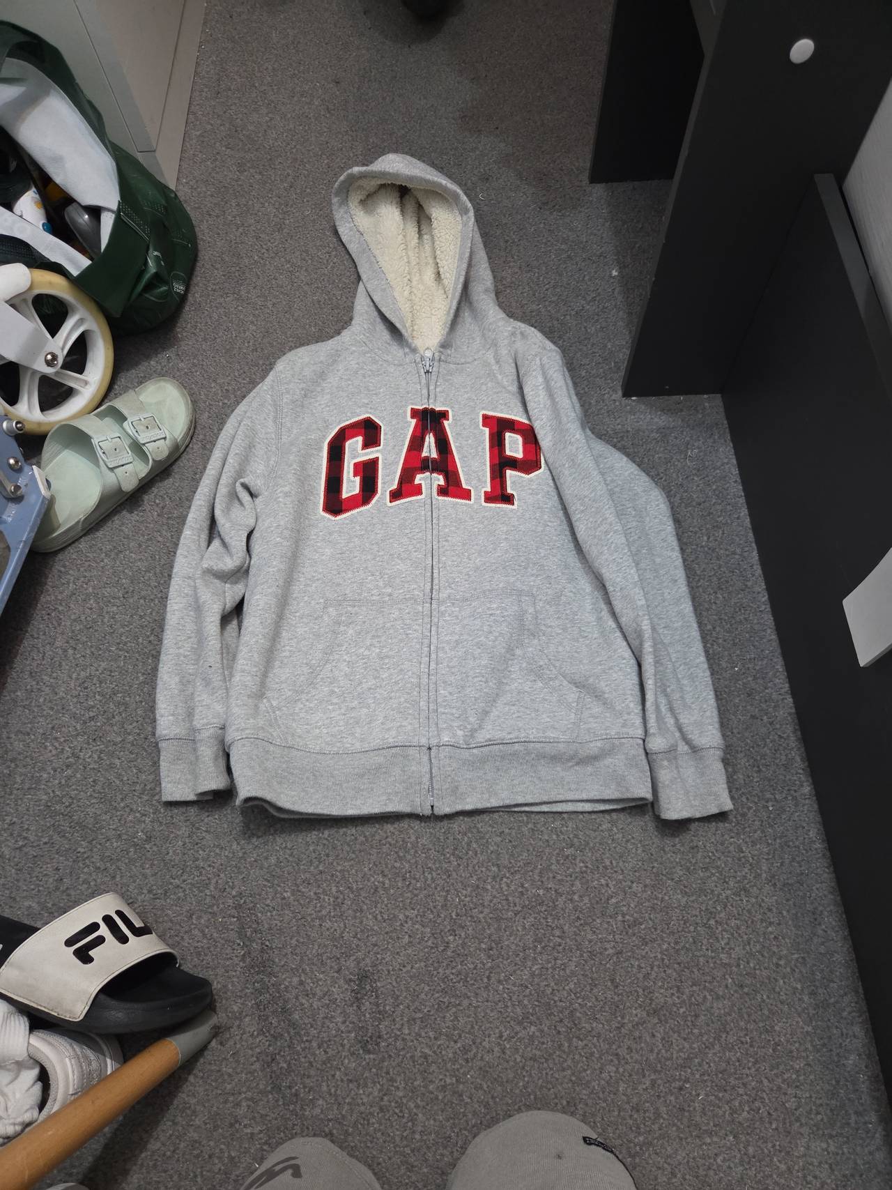 Gap Sherpa-Lined Logo Zip Hoodie