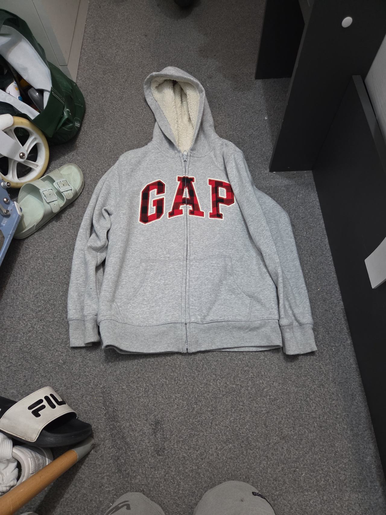 Gap Sherpa-Lined Logo Zip Hoodie