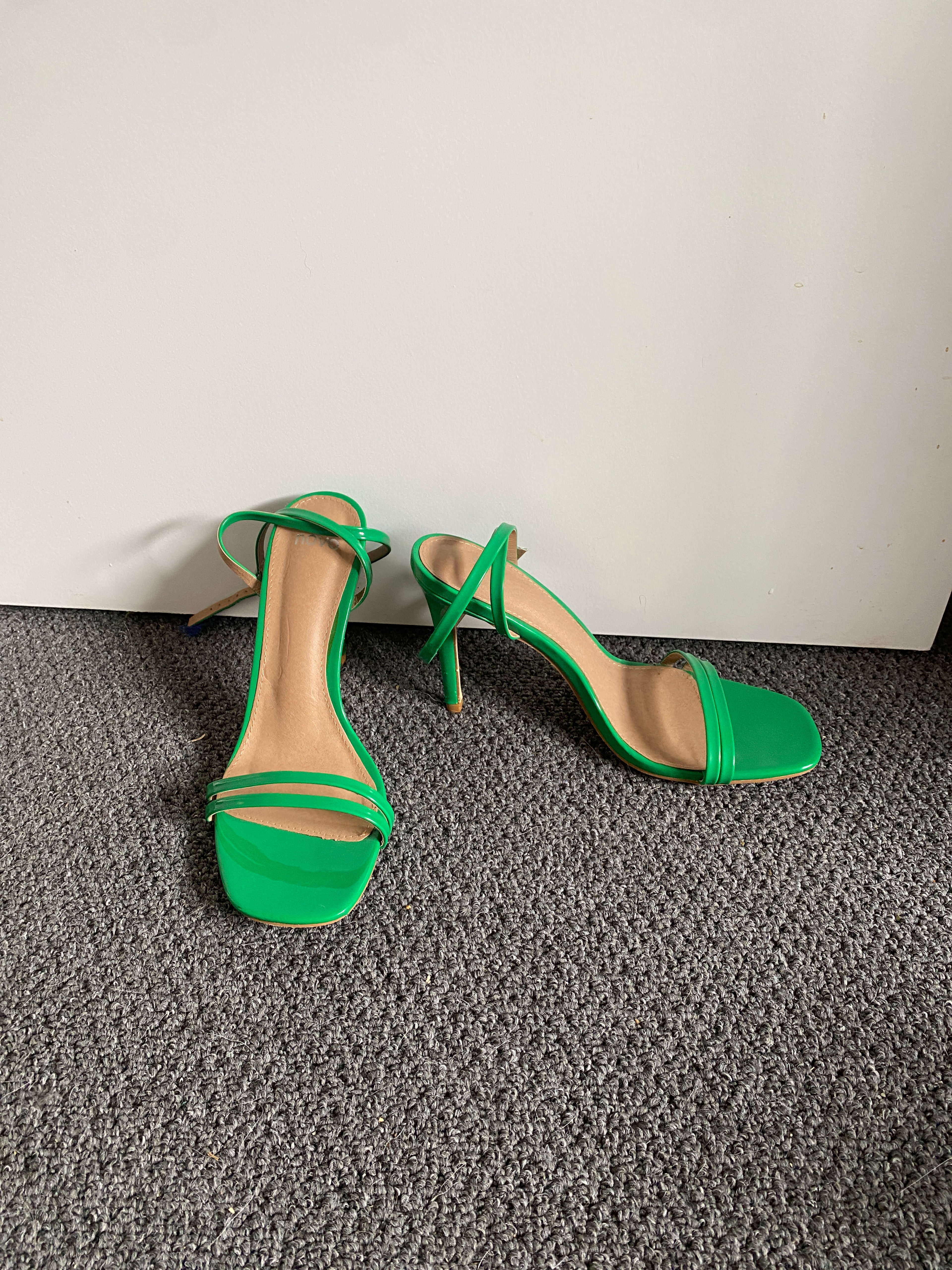Green Strappy Heeled Sandals