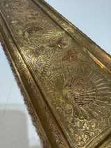 Vintage Etched Brass Peacock Serving Tray - Image 2