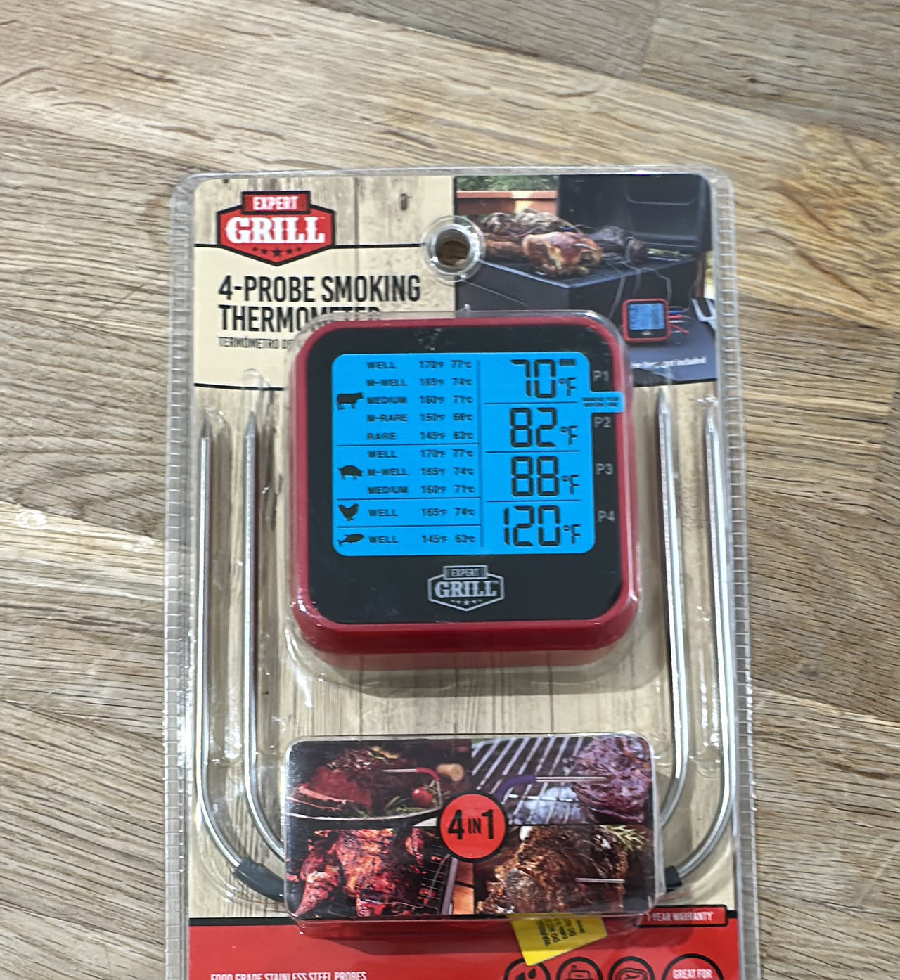 Expert Grill 4-Probe Smoking Thermometer